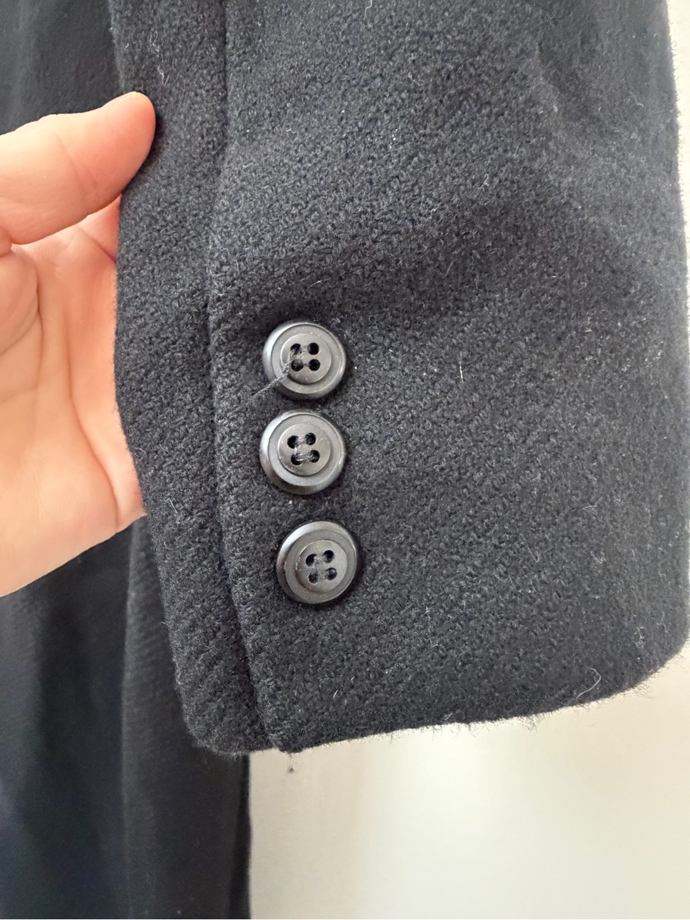 Nordstrom Hilary Radley Black Wool Blend Long Coat Size 8 Classic Minimalist - Picture 5 of 11